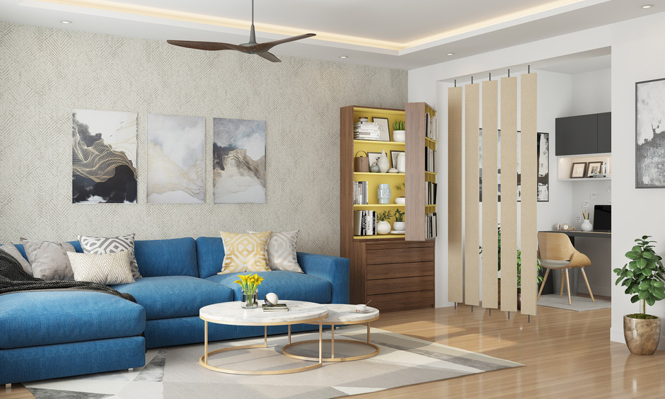 Dresser and bookshelf used as a living room storage furniture