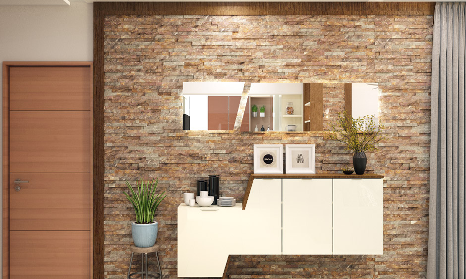 Natural stone wall cladding texture for the entryway for an extraordinary look