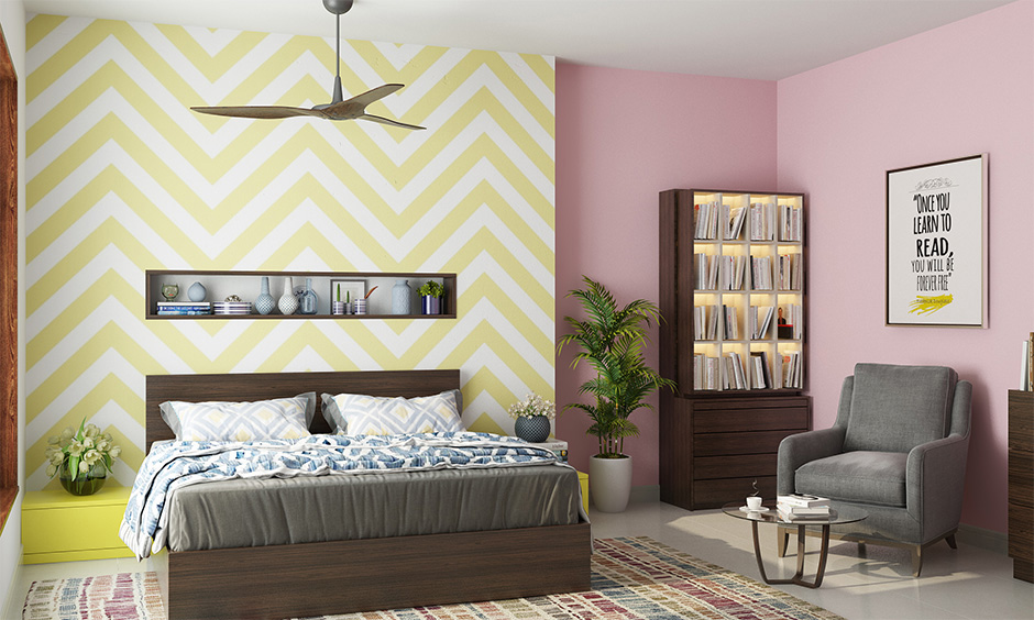 Interior colour combination with pops of colour to make a playful statement