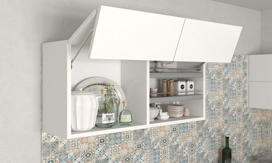 Simple white kitchen rack design with multiple shelves for organising culinary spaces