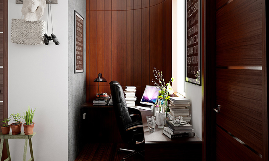 Small study room design idea for a studio apartment for a cosy look