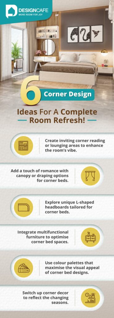 Six corner design ideas to refresh your room, enhancing aesthetics and functionality.