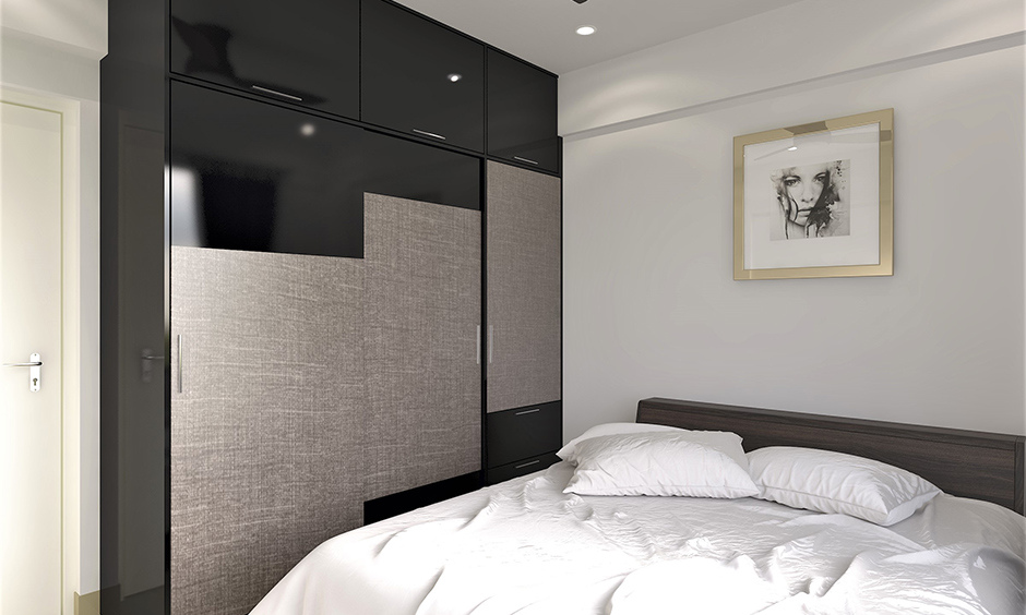 Minimalist sliding wardrobe handle in a dual-tone finish design