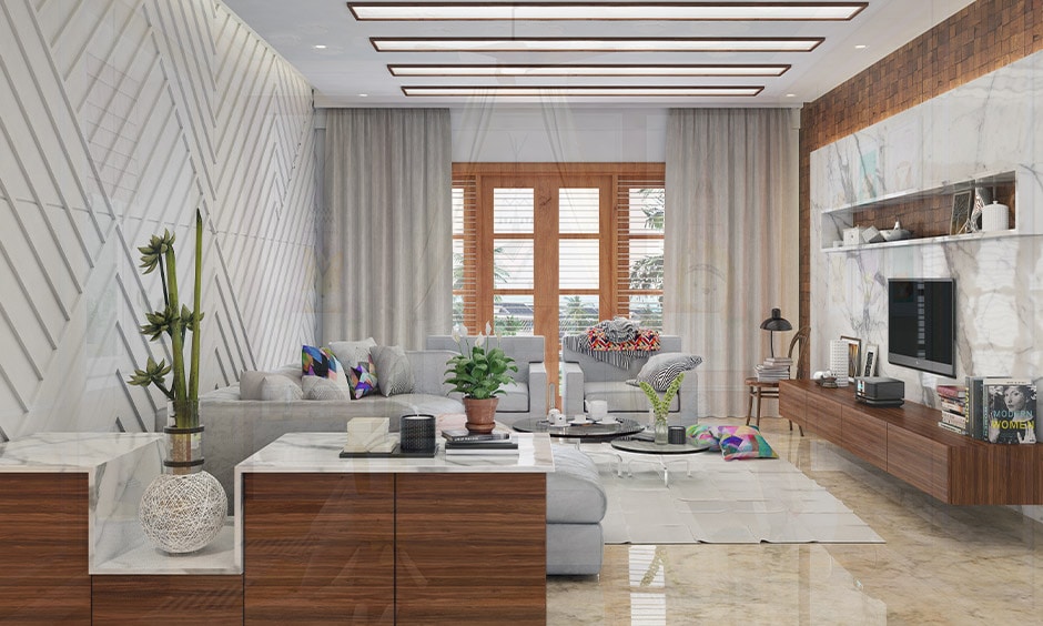 3d pop wall design for living room, adding an illusion of depth and texture to space