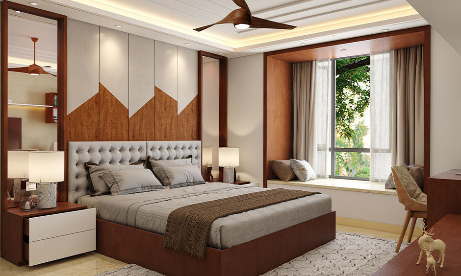 Master bedroom bay window, which acts as a focal point of the space