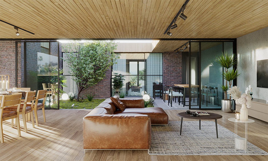 Aluminium French door for a modern home interior for an elegant look