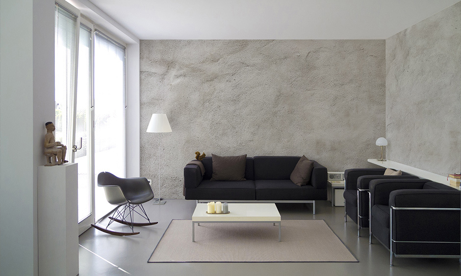Sand texture paint designs for the hall for an earthy appearance