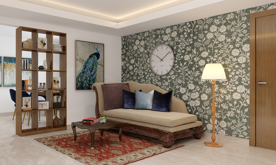 Chaise lounge as wooden sofa to make your living room look stylish