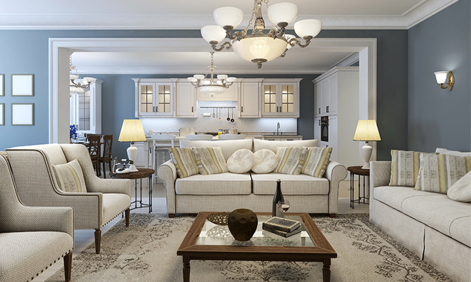 Cosy textiles in transitional style interior, adding comfort and warmth to your home