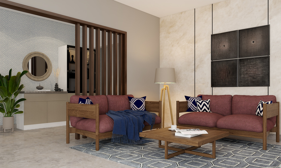 Handmade wooden sofa designs which has 2 seat and looks classic
