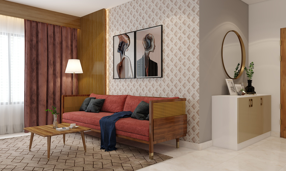 Indian style wooden sofa design which looks simple and classic