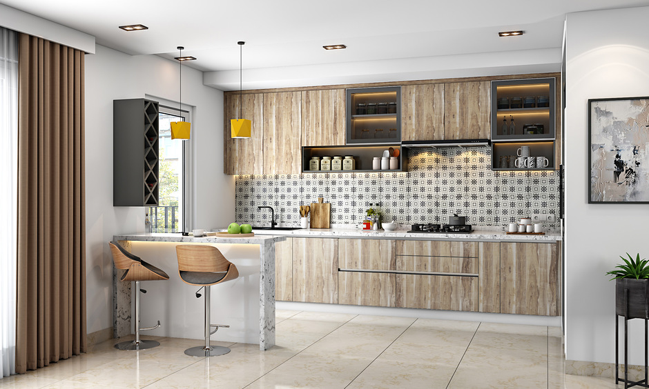 Wood cabinets for kitchen which looks extremely elegant