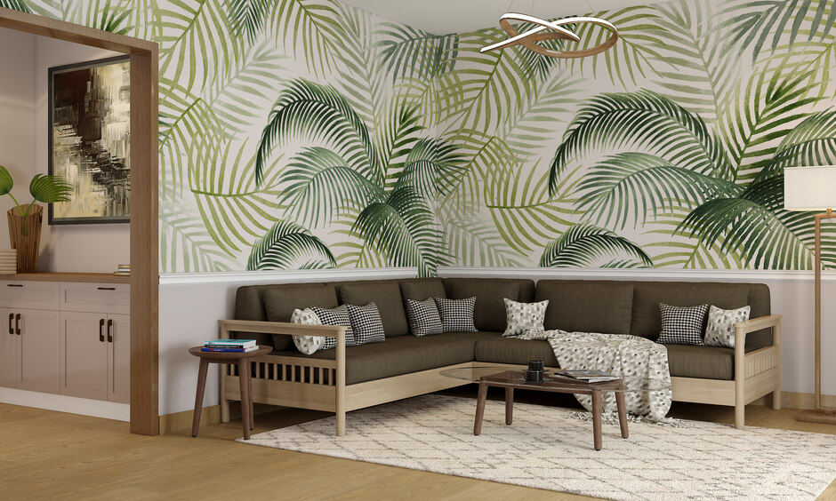L-shaped wooden sofa designs for an extra seating space in your living room