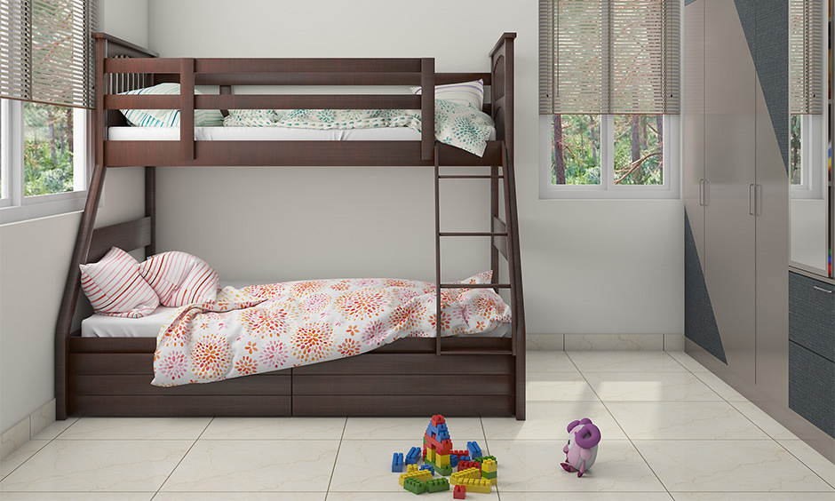 Modern double deck bed designs which looks simple and contemporary