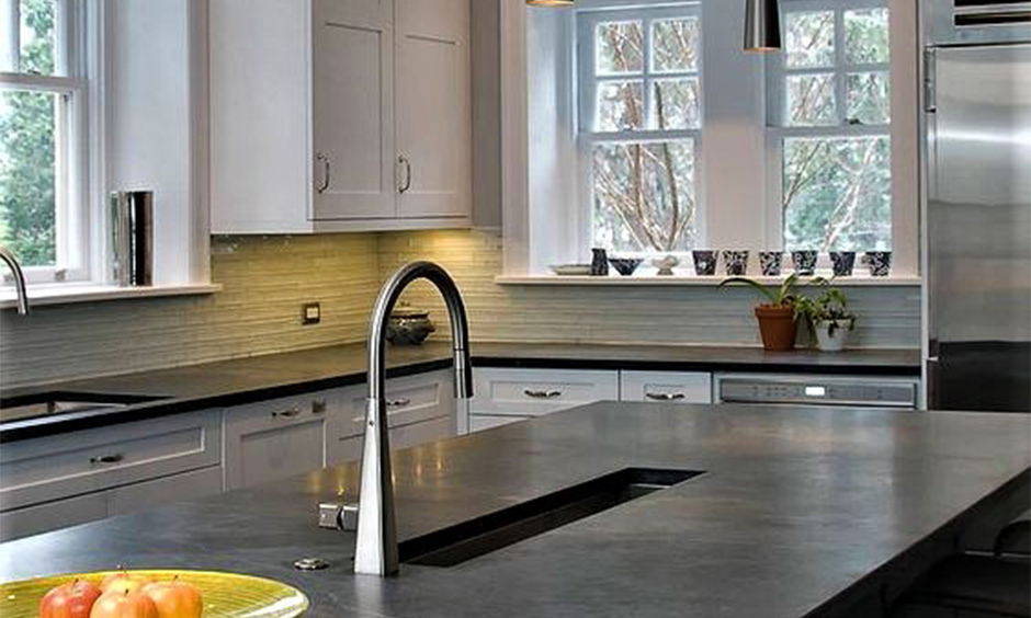 Soapstone countertops cost from INR 3,300 to 6,300 per square foot