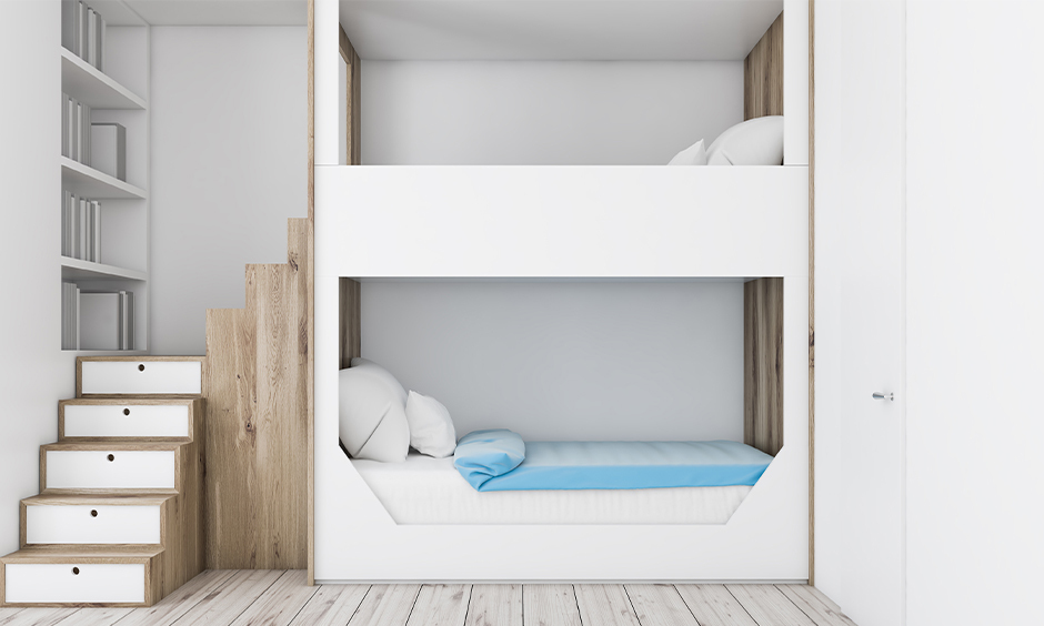 Double deck bed designs for small apartment for saving space