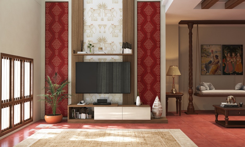 Traditional double height living room which looks classic