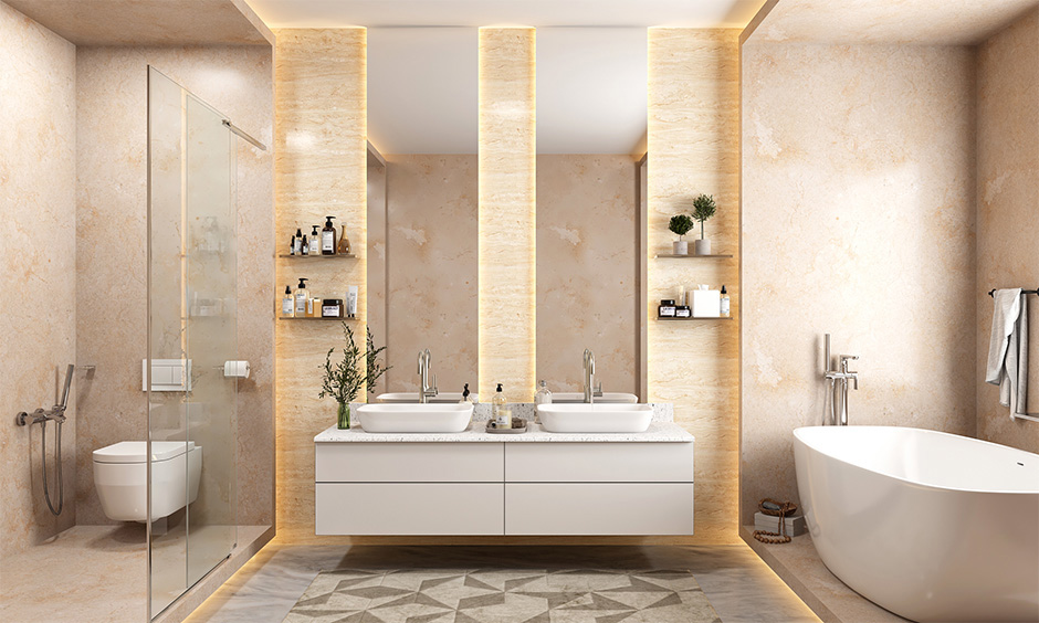 Wall-mounted bathroom vanity for a clean and streamlined look