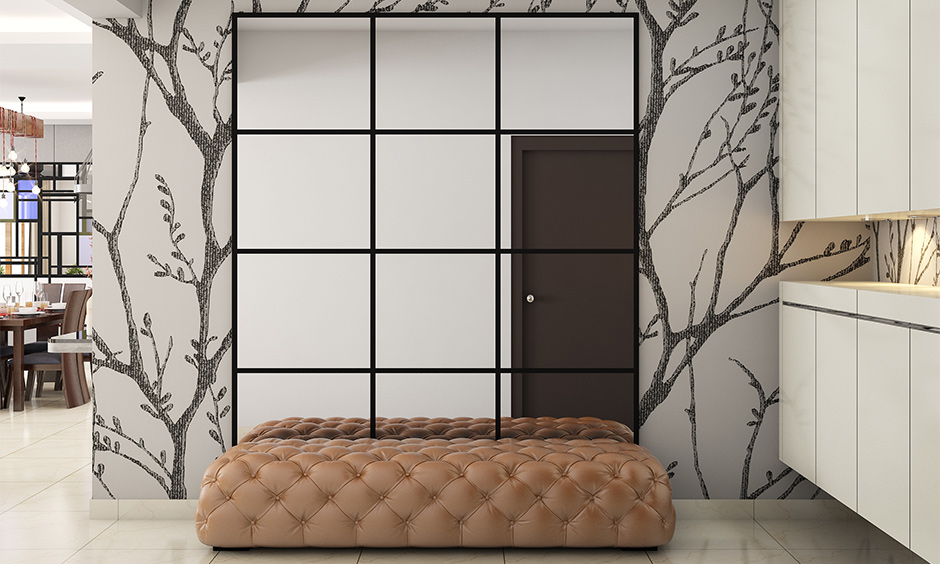 Fancy living room bench design for a small room to save space