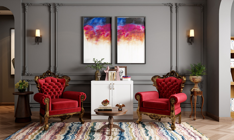 Vintage interior lounge area exudes charm and comfort