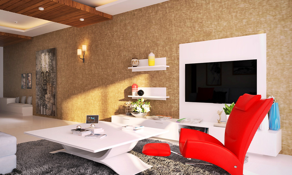 Rustic yet simple wall painting design for the living room evokes many emotions