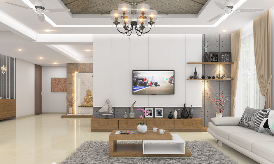 Wall mounted iving room storage bench design which are aesthetically beautiful