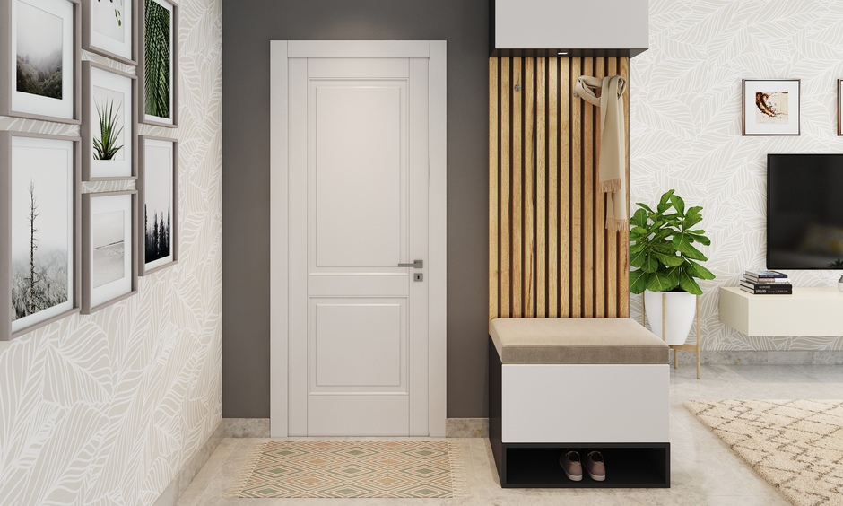 A white flush door mica creates a clean, contemporary look that complements modern home design
