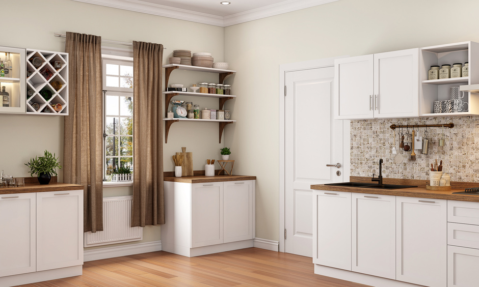 Apron type of curtain, versatile for kitchen, bedroom, or bathroom