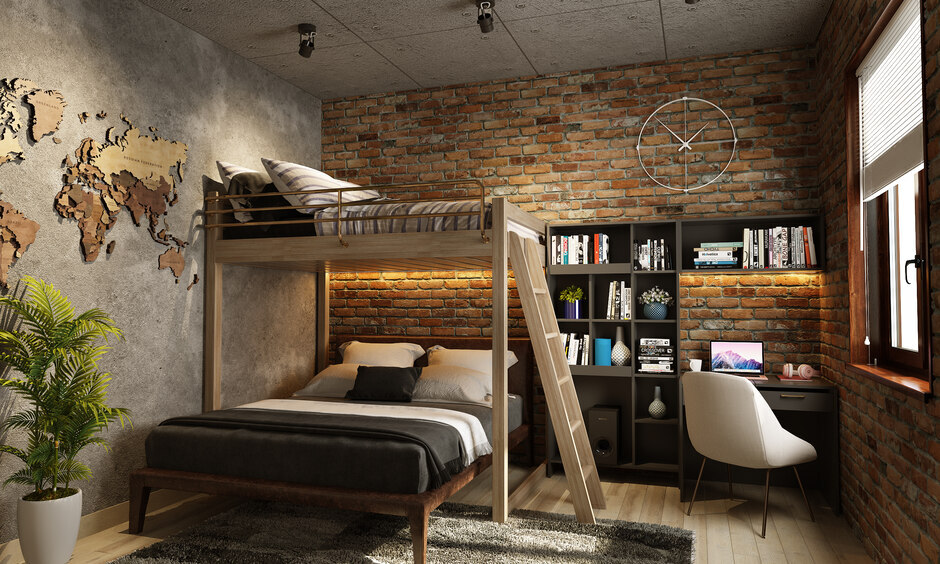 Bedroom bookshelf ideas with bunk beds optimise the space for sleeping and reading