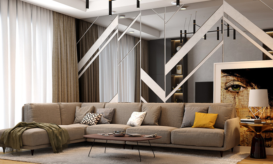 Glass wall design for living room, creating an open atmosphere and inviting natural light inside