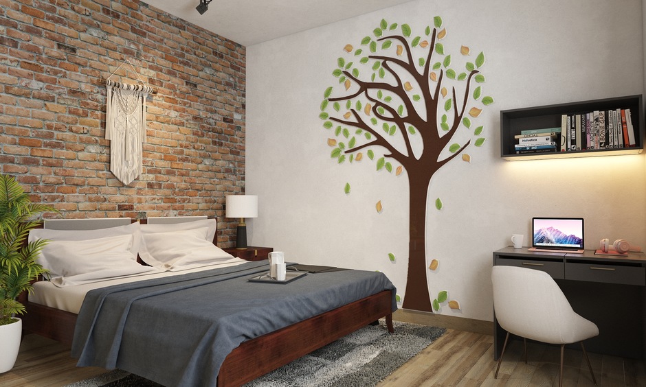 3D wall sticker for bedroom, depicting a tree, making the walls feel fun and modern