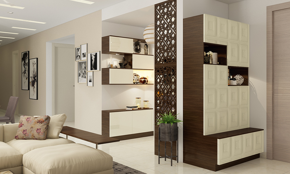 Mid-century modern hallway with warm wood finishes and retro decor for added character