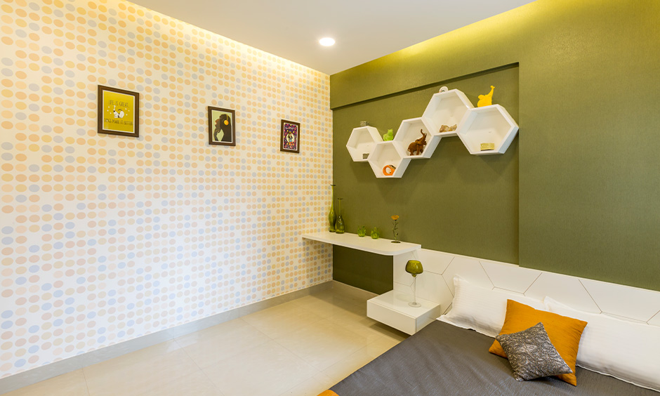 Polka dot white wallpaper with whimsical design, perfect for a playful and charming interior