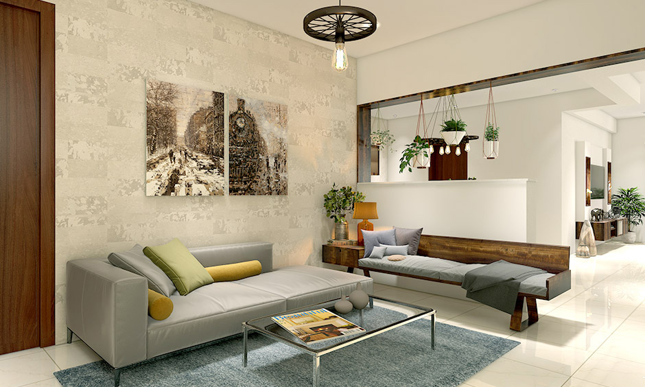 Stylish single bed design for living room, doubling as a sofa and extra sleeping space