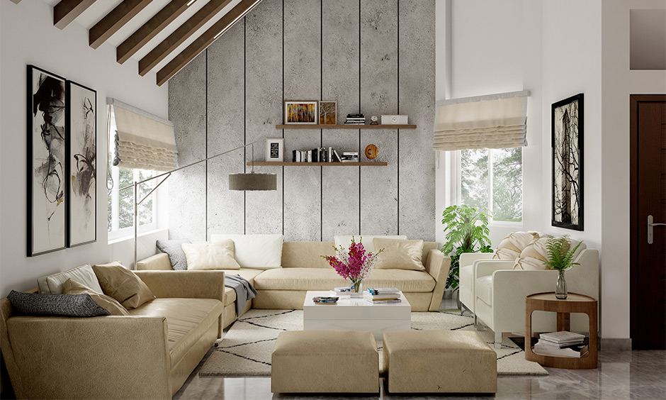 Elegant grey wall cladding tiles enhancing sophistication in a stylish, modern interior
