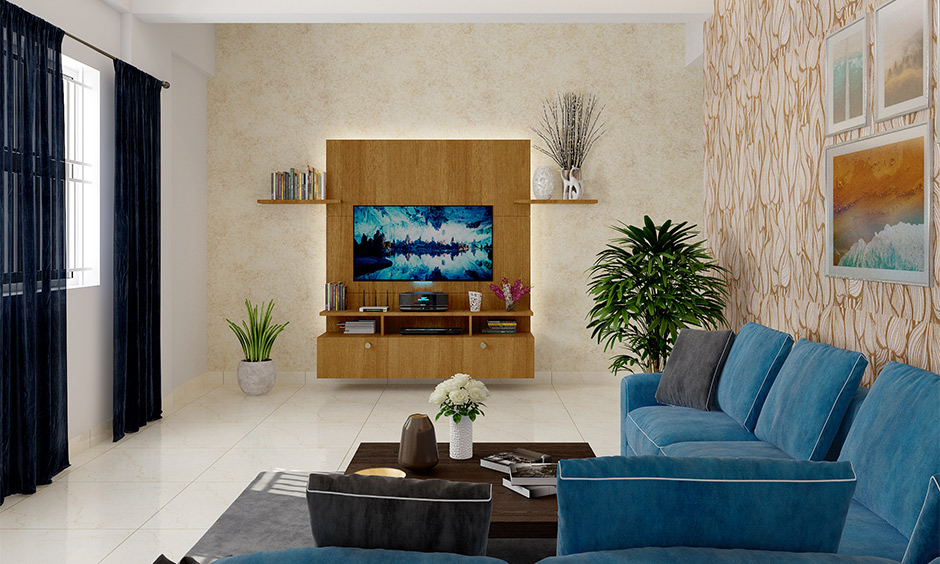 Vibrant royal blue sofa adds energy and personality to any room, with a dynamic, charismatic tone