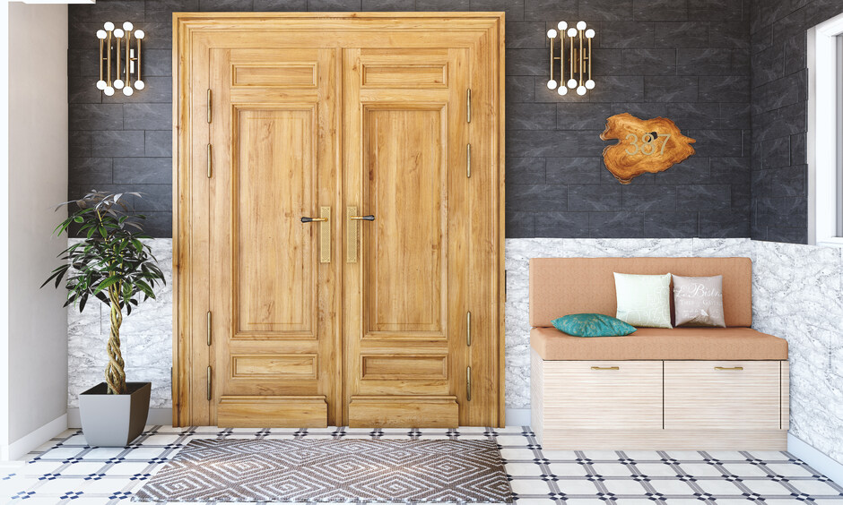 Outdoor Wall Tiles Design in Chic Black Slate and White Marble Chic black slate and white marble tiles.