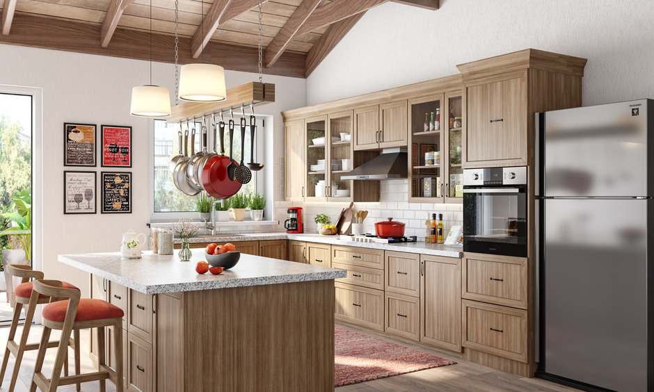Cappuccino-inspired kitchen showcases 2025 colour trends with cosy elegance.