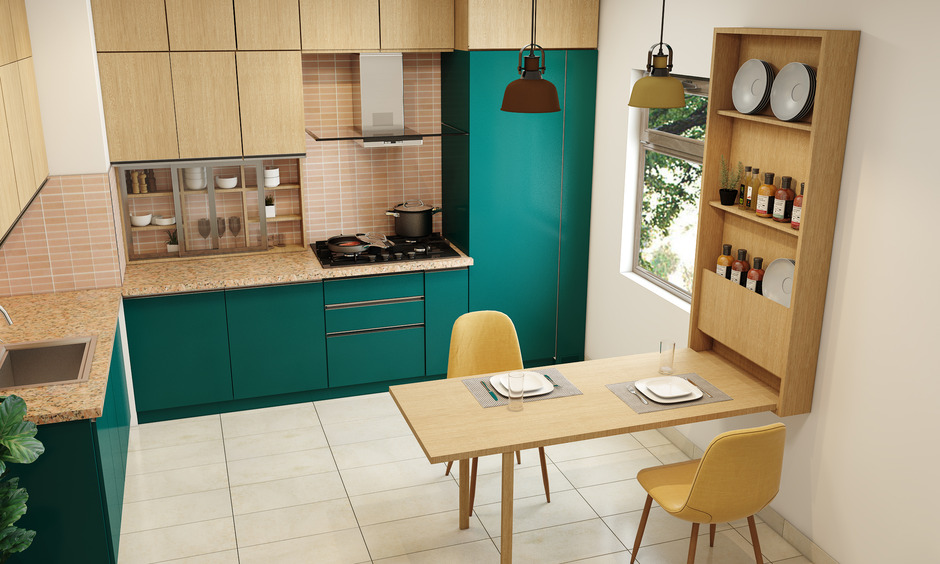 Desert brown granite with earthy beige and brown tones, creating spacious kitchen vibes
