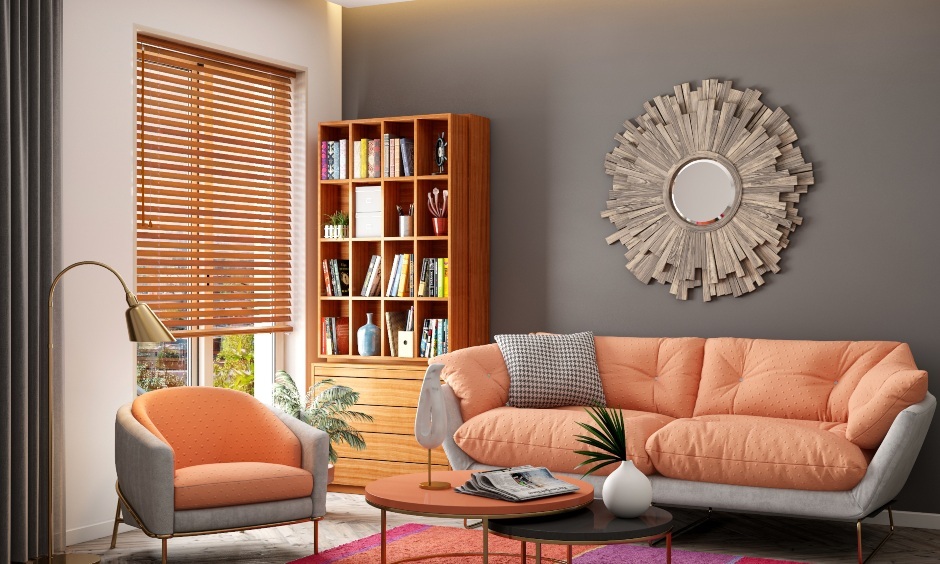 Drawing room interior colours influencing mood, from calming minty greens to bold reds and luxurious purples.