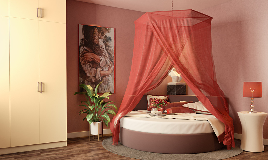 A round corner bed design showcases modern aesthetics that blend style, functionality, and romance.