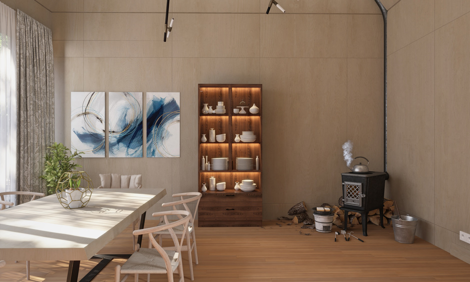 Wooden floor tiles mimicking natural wood texture