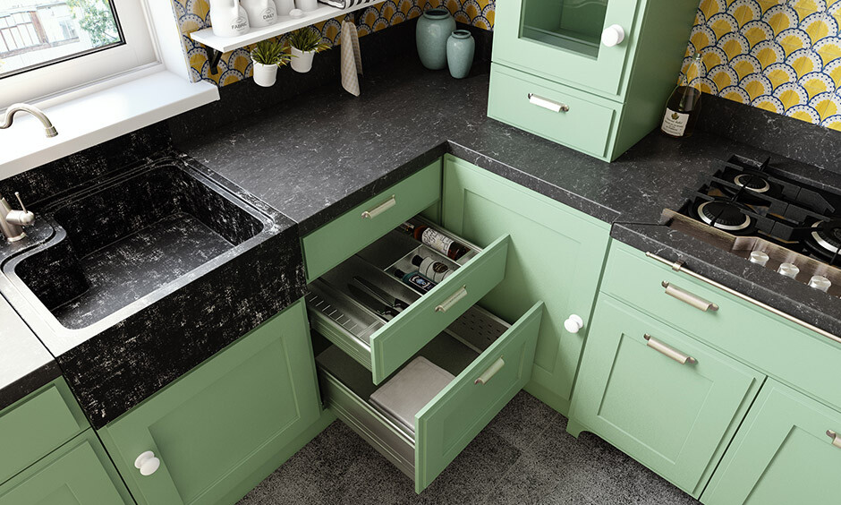 Budget-friendly semi-modular kitchen with stylish finishes
