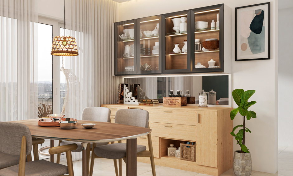 Key factors to consider for a crockery unit design, including storage, space, material, and customization.