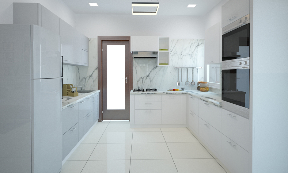 Kitchen with stylish tiles that handle spills and heat effortlessly