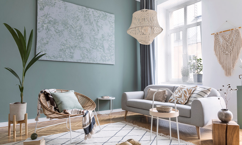 Vibrant, affordable artwork displayed on walls for a stylish budget home renovation.