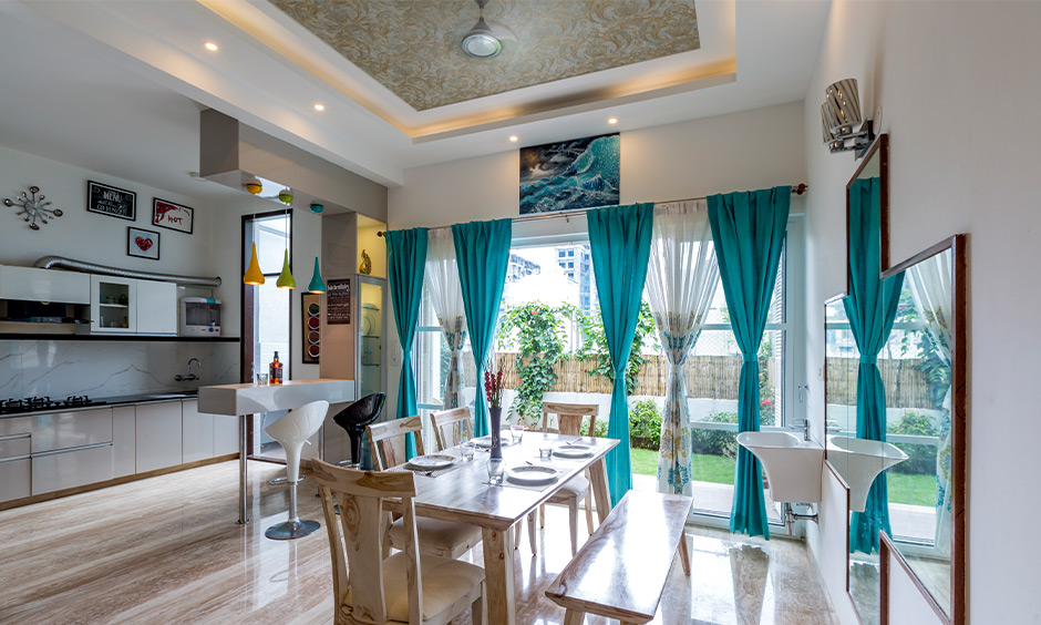 Latest POP designs for hall feature a floral ceiling that enhances nature and invites warmth.