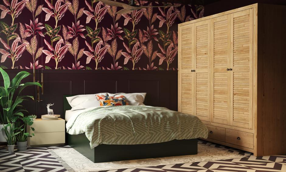 Viva Magenta bedroom with bold decor and moody lighting creating a dramatic, passionate atmosphere