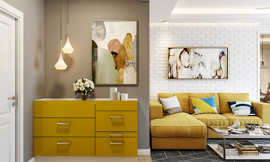Simple latest POP design adds elegance to the hall, enhancing furniture and decor elements beautifully.