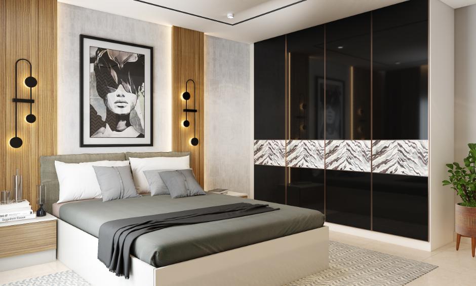 Recessed and cove lighting in a small master bedroom for spacious elegance